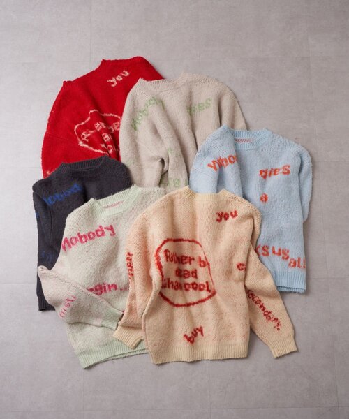 CIAOPANIC（チャオパニック）の「【新色追加】ハンドクラフトロゴニット（ニット/セーター・レディース・サックスブルー/ピンク/ベージュ/ブラウン/レッド/チャコールグレー/アイボリー/ミント/パープル/グリーン/シルバー・FREE）」の12枚目の写真