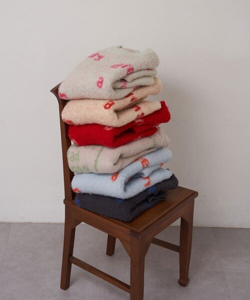 CIAOPANIC（チャオパニック）の「【新色追加】ハンドクラフトロゴニット（ニット/セーター・レディース・サックスブルー/ピンク/ベージュ/ブラウン/レッド/チャコールグレー/アイボリー/ミント/パープル/グリーン/シルバー・FREE）」の13枚目の写真