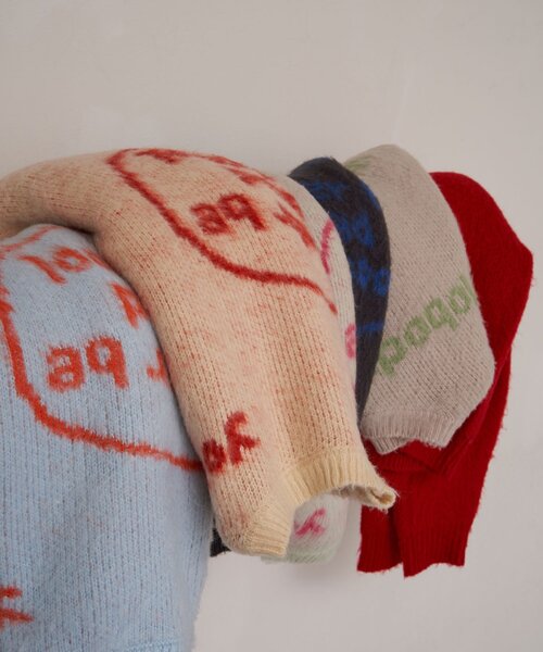 CIAOPANIC（チャオパニック）の「【新色追加】ハンドクラフトロゴニット（ニット/セーター・レディース・サックスブルー/ピンク/ベージュ/ブラウン/レッド/チャコールグレー/アイボリー/ミント/パープル/グリーン/シルバー・FREE）」の14枚目の写真