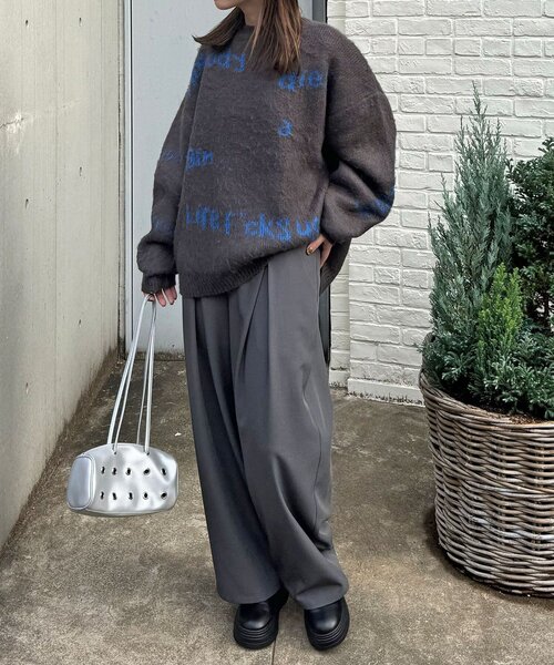 CIAOPANIC（チャオパニック）の「【新色追加】ハンドクラフトロゴニット（ニット/セーター・レディース・サックスブルー/ピンク/ベージュ/ブラウン/レッド/チャコールグレー/アイボリー/ミント/パープル/グリーン/シルバー・FREE）」の18枚目の写真