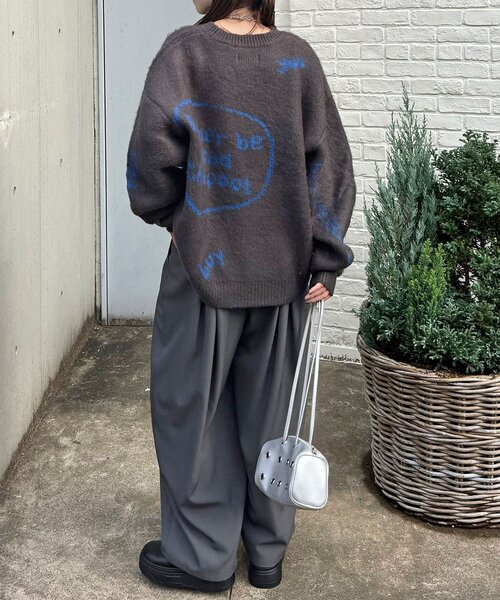 CIAOPANIC（チャオパニック）の「【新色追加】ハンドクラフトロゴニット（ニット/セーター・レディース・サックスブルー/ピンク/ベージュ/ブラウン/レッド/チャコールグレー/アイボリー/ミント/パープル/グリーン/シルバー・FREE）」の19枚目の写真