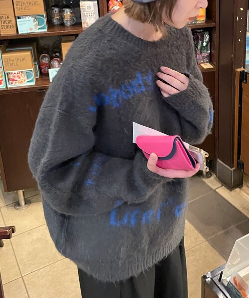 CIAOPANIC（チャオパニック）の「【新色追加】ハンドクラフトロゴニット（ニット/セーター・レディース・サックスブルー/ピンク/ベージュ/ブラウン/レッド/チャコールグレー/アイボリー/ミント/パープル/グリーン/シルバー・FREE）」の20枚目の写真