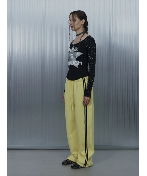 SETUPEXE(セットアップイーエックスイー)の「A'GEM/9 × .kom 『SETUPEXE/セットアップイーエックスイー』STAR SLEEVE PUNK TOP/スター&ドットデザイン長袖Tシャツ(Tシャツ/カットソー・レディース・ホワイト/グレー/ブラック・FREE)」の9枚目の写真