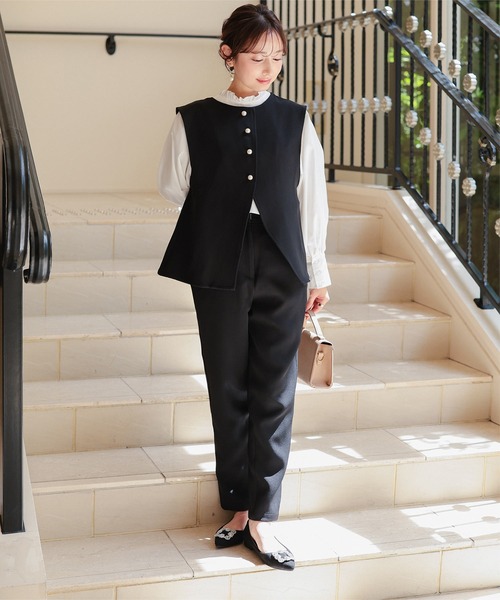 Petitle（プチレ）の「[ セレモニー ] [ 低身長向けサイズあり ] ブラウス (単品)（シャツ/ブラウス・レディース・オフホワイト/ライトブルー・M/PL/PM/PS）」の6枚目の写真