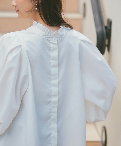 Petitle（プチレ）の「[ セレモニー ] [ 低身長向けサイズあり ] ブラウス (単品)（シャツ/ブラウス・レディース・オフホワイト/ライトブルー・M/PL/PM/PS）」の11枚目の写真