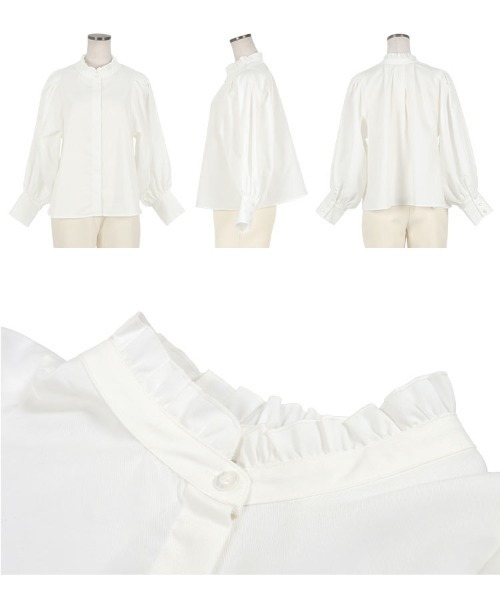 Petitle（プチレ）の「[ セレモニー ] [ 低身長向けサイズあり ] ブラウス (単品)（シャツ/ブラウス・レディース・オフホワイト/ライトブルー・M/PL/PM/PS）」の16枚目の写真