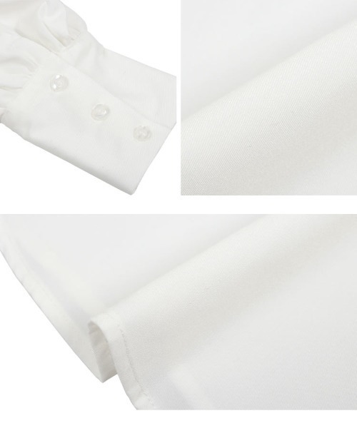 Petitle（プチレ）の「[ セレモニー ] [ 低身長向けサイズあり ] ブラウス (単品)（シャツ/ブラウス・レディース・オフホワイト/ライトブルー・M/PL/PM/PS）」の17枚目の写真