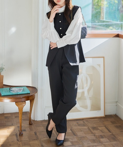 Petitle（プチレ）の「[ セレモニー ] [ 低身長向けサイズあり ] ブラウス (単品)（シャツ/ブラウス・レディース・オフホワイト/ライトブルー・M/PL/PM/PS）」の19枚目の写真