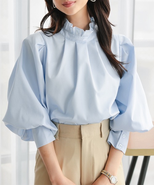 Petitle（プチレ）の「[ セレモニー ] [ 低身長向けサイズあり ] ブラウス (単品)（シャツ/ブラウス・レディース・オフホワイト/ライトブルー・M/PL/PM/PS）」の20枚目の写真