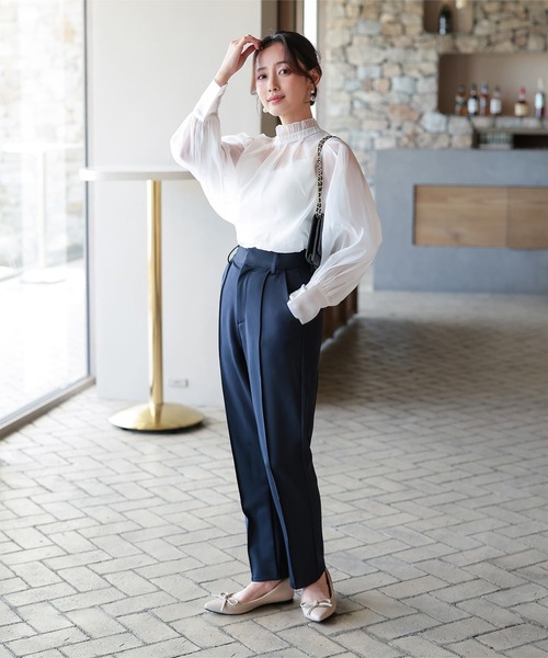 Petitle（プチレ）の「[ セレモニー ] [ 低身長向けサイズあり ] ブラウス (単品)（シャツ/ブラウス・レディース・オフホワイト/ライトブルー・M/PL/PM/PS）」の19枚目の写真