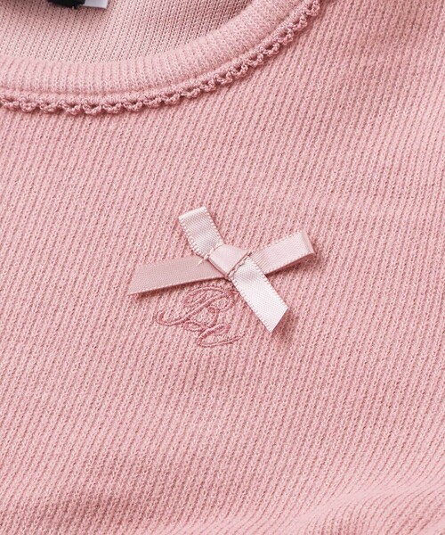 BeBe（ベベ）の「テレコ×ツイル切り替え長袖ワンピース（ワンピース・キッズ・ピンク/グレー・110cm/140cm/120cm/150cm/130cm）」の10枚目の写真