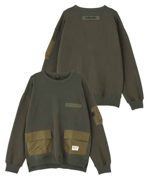 AVIREX(アヴィレックス)の「《WEB&DEPOT限定》TACTICAL CREWNECK SWEAT / タクティカル クルーネックスウェット / AVIREX / アヴィレックス(スウェット・メンズ・ブラック/その他17/ブラック系その他/ダークグリーン系・M/XL/2XL/L)」の3枚目の写真