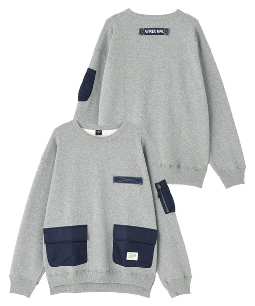 AVIREX(アヴィレックス)の「《WEB&DEPOT限定》TACTICAL CREWNECK SWEAT / タクティカル クルーネックスウェット / AVIREX / アヴィレックス(スウェット・メンズ・ブラック/その他17/ブラック系その他/ダークグリーン系・M/XL/2XL/L)」の4枚目の写真