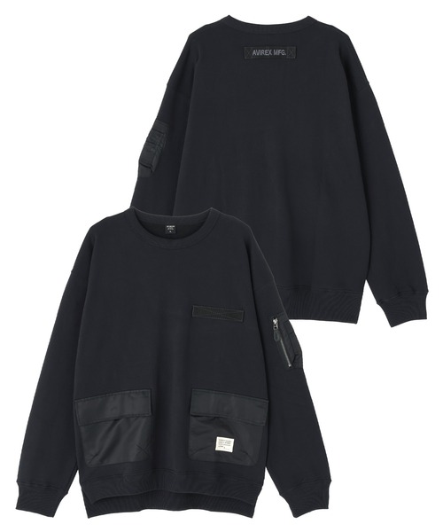 AVIREX(アヴィレックス)の「《WEB&DEPOT限定》TACTICAL CREWNECK SWEAT / タクティカル クルーネックスウェット / AVIREX / アヴィレックス(スウェット・メンズ・ブラック/その他17/ブラック系その他/ダークグリーン系・M/XL/2XL/L)」の2枚目の写真