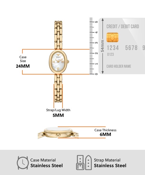 EMPORIO ARMANI(エンポリオアルマーニ)の「エンポリオ・アルマーニ 腕時計 レディース アナログ ステンレス AR11721(アナログ腕時計・レディース・ゴールド・FREE)」の5枚目の写真