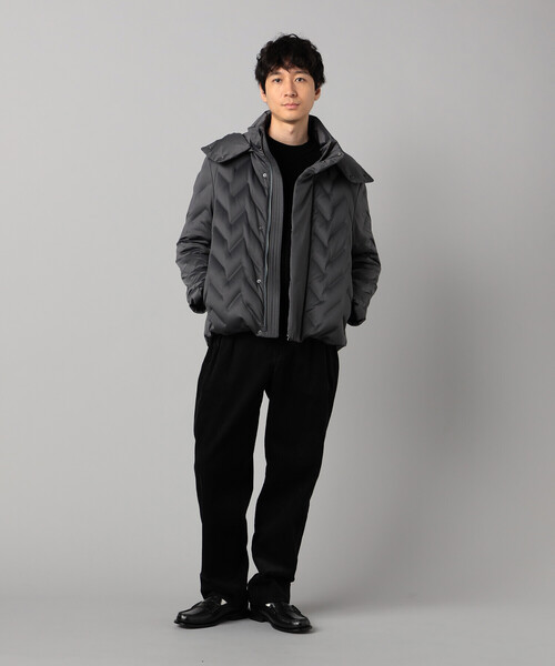 COMME CA MEN(コムサメン)の「矢振柄 3D ダウンブルゾン(ダウンジャケット/コート・メンズ・ネイビー/ブラック/グレー・M/L/S)」の7枚目の写真