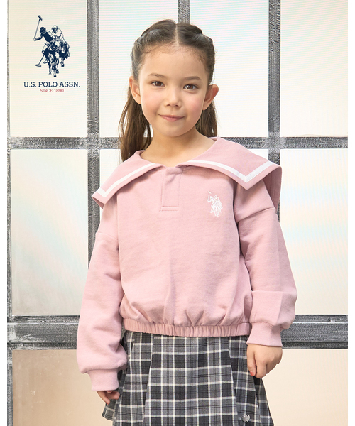 Lycee mine(리세마인)의 「【USPOLO ASSN.】원포인트 자수 옷깃 첨부 스웨트(스웨트)」｜베이비 핑크