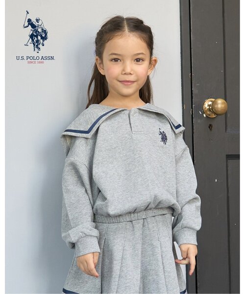 Lycee mine(리세마인)의 「【USPOLO ASSN.】원포인트 자수 옷깃 첨부 스웨트(스웨트)」｜톱 그레이