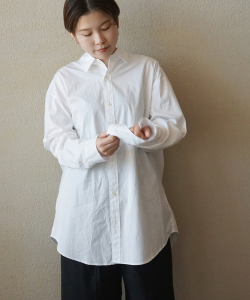 JOURNAL STANDARD LUXE(ジャーナルスタンダード ラックス)の「ハイカウントタイプライターPlainシャツ(シャツ/ブラウス・レディース・ブルー系その他/ホワイト/ブルー・FREE)」の8枚目の写真