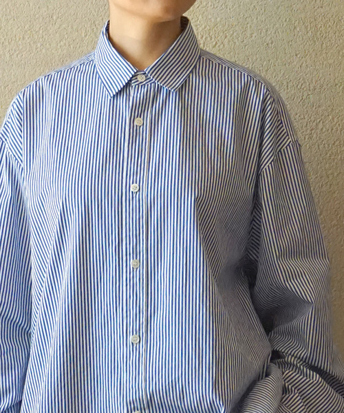 JOURNAL STANDARD LUXE(ジャーナルスタンダード ラックス)の「ハイカウントタイプライターPlainシャツ(シャツ/ブラウス・レディース・ブルー系その他/ホワイト/ブルー・FREE)」の11枚目の写真