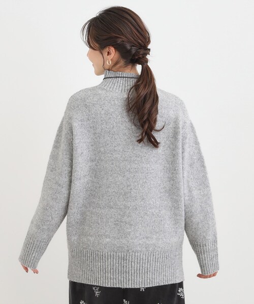 DRESKIP（ドレスキップ）の「【S-LL】ゆるシルエットな メランジタートルニット（ニット/セーター・レディース・ピンク系/ブラウン系その他/グレー/ブルー・01/02/03/04）」の6枚目の写真