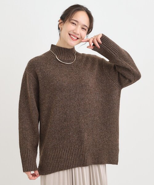 DRESKIP（ドレスキップ）の「【S-LL】ゆるシルエットな メランジタートルニット（ニット/セーター・レディース・ピンク系/ブラウン系その他/グレー/ブルー・01/02/03/04）」の9枚目の写真