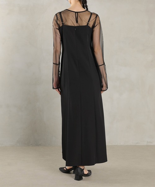 セール】エンブロイダリーレース チュール フレア ビスチェ シアー