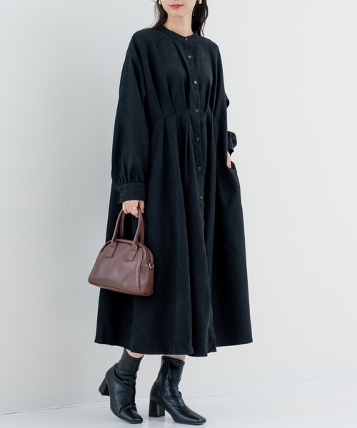 refinedworks(リファインドワークス)の「【refinedworks】上品な タックデザイン が映える きれいめワンピース(ワンピース・レディース・ブラウン/ブラック・FREE)」の1枚目の写真