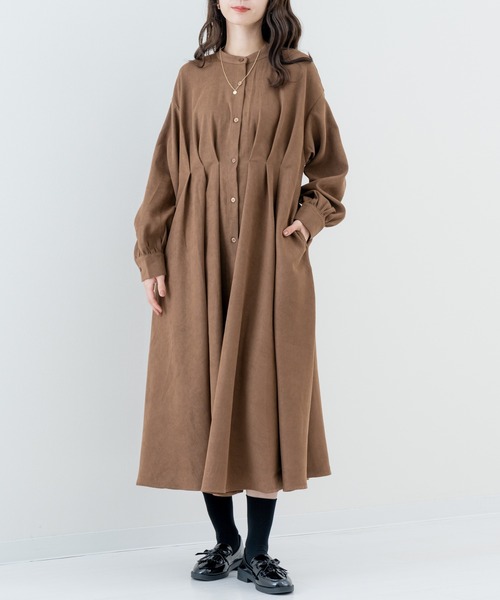 refinedworks(リファインドワークス)の「【refinedworks】上品な タックデザイン が映える きれいめワンピース(ワンピース・レディース・ブラウン/ブラック・FREE)」の8枚目の写真