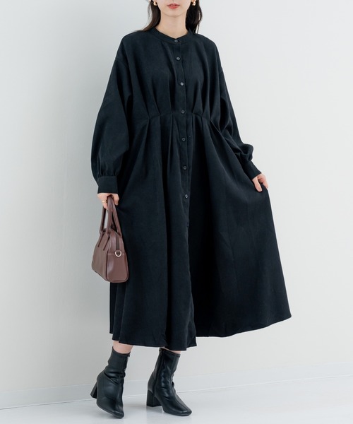 refinedworks(リファインドワークス)の「【refinedworks】上品な タックデザイン が映える きれいめワンピース(ワンピース・レディース・ブラウン/ブラック・FREE)」の10枚目の写真