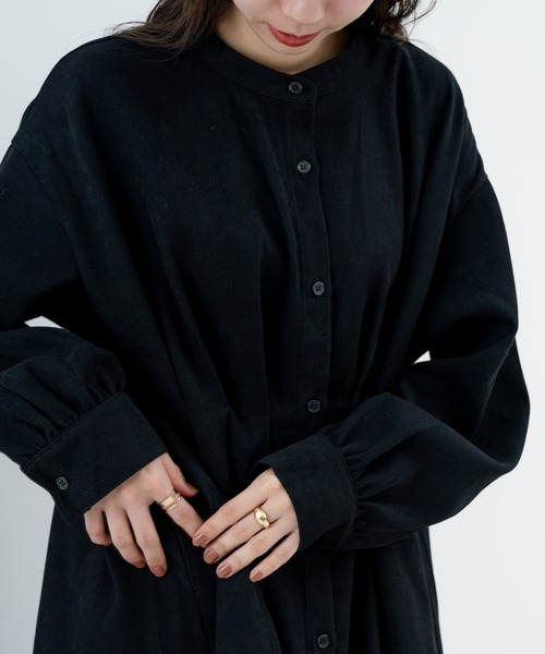 refinedworks(リファインドワークス)の「【refinedworks】上品な タックデザイン が映える きれいめワンピース(ワンピース・レディース・ブラウン/ブラック・FREE)」の16枚目の写真