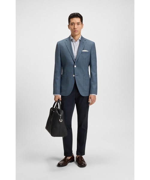 BOSS(ボス)の「スリムフィットパンツ コンフォートストレッチコットン(その他パンツ・メンズ・ホワイト/ダークブルー・48/52/54/50/46/44)」の7枚目の写真