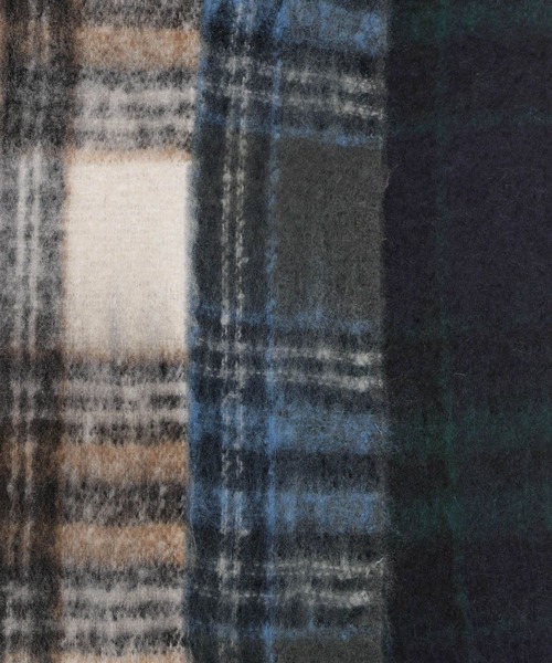 RAGEBLUE(レイジブルー)の「チェック柄ボリュームフリンジマフラー(マフラー・メンズ・ホワイト系その他/グレー系その他/グリーン系その他・FREE)」の19枚目の写真