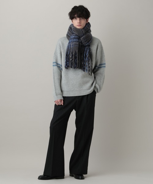 RAGEBLUE(レイジブルー)の「チェック柄ボリュームフリンジマフラー(マフラー・メンズ・ホワイト系その他/グレー系その他/グリーン系その他・FREE)」の10枚目の写真