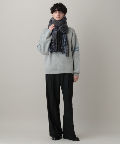 RAGEBLUE(レイジブルー)の「チェック柄ボリュームフリンジマフラー(マフラー・メンズ・ホワイト系その他/グレー系その他/グリーン系その他・FREE)」の11枚目の写真