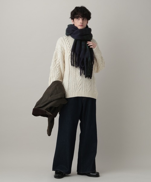 RAGEBLUE(レイジブルー)の「チェック柄ボリュームフリンジマフラー(マフラー・メンズ・ホワイト系その他/グレー系その他/グリーン系その他・FREE)」の15枚目の写真