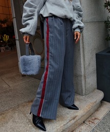 esutoreja | サイドラインストライプワイドパンツ(スラックス)