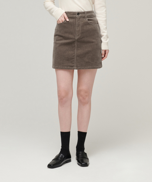 MUSINSA STANDARD WOMAN(ムシンサスタンダードウーマン)の「レディースコーデュロイミニスカート【カーキブラウン】(スカート・レディース・その他・SMALL/MEDIUM/LARGE/X-SMALL)」の3枚目の写真
