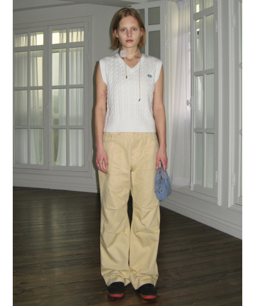 SINOON(シヌーン)の「OUT-POCKET CARPENTER PANTS (CREAM YELLOW)(その他パンツ・レディース・イエロー・MEDIUM/SMALL)」の2枚目の写真