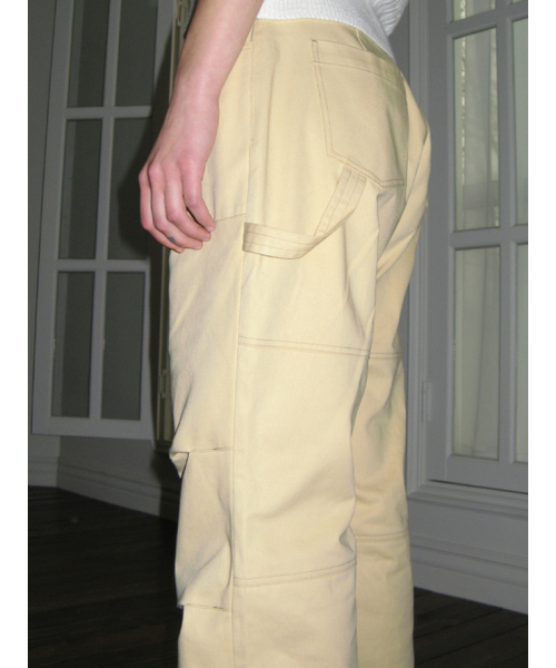 SINOON(シヌーン)の「OUT-POCKET CARPENTER PANTS (CREAM YELLOW)(その他パンツ・レディース・イエロー・MEDIUM/SMALL)」の5枚目の写真