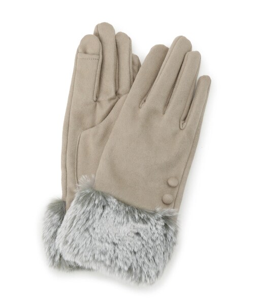 ITS'DEMO（イッツデモ）の「【手洗い可】ツートンファースエードグローブ（手袋・レディース・ブラウン系/ブラック/ナチュラル・00）」の3枚目の写真