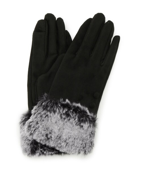 ITS'DEMO（イッツデモ）の「【手洗い可】ツートンファースエードグローブ（手袋・レディース・ブラウン系/ブラック/ナチュラル・00）」の6枚目の写真