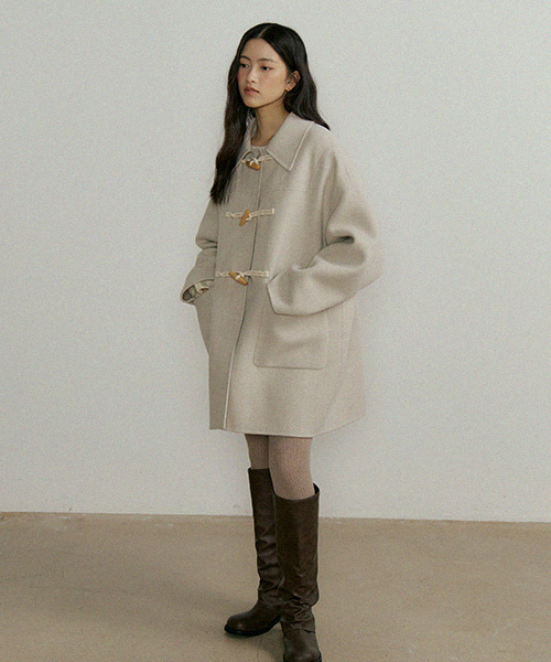 LINGSEOUL(リングソウル)の「handmade wool duffle coat-oatmeal(チェスターコート・レディース・オートミール・FREE)」の3枚目の写真