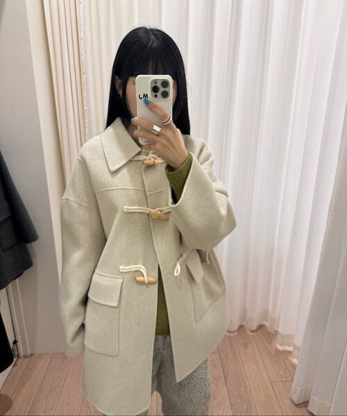 LINGSEOUL(リングソウル)の「handmade wool duffle coat-oatmeal(チェスターコート・レディース・オートミール・FREE)」の2枚目の写真