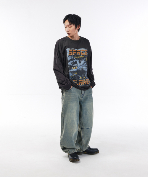 SCALLYWAG（スカリーワグ）の「バルーンフィットカーブドマルチダートデニム[ティンビンテージブルー]（デニムパンツ・レディース・その他・X-LARGE/SMALL/MEDIUM/LARGE）」の9枚目の写真