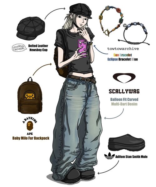 SCALLYWAG（スカリーワグ）の「バルーンフィットカーブドマルチダートデニム[ティンビンテージブルー]（デニムパンツ・レディース・その他・X-LARGE/SMALL/MEDIUM/LARGE）」の21枚目の写真
