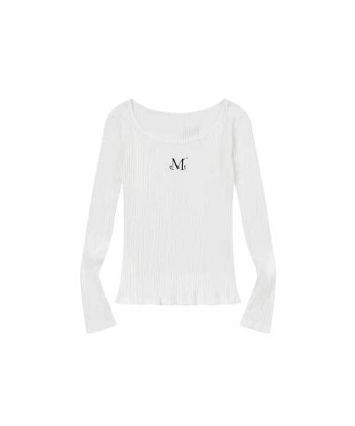MUCENT(ムセント)の「フォシバックディテールツーウェイロングスリーブゴルジTシャツ(2カラー)(Tシャツ/カットソー・レディース・ホワイト/ブラック・FREE)」の2枚目の写真