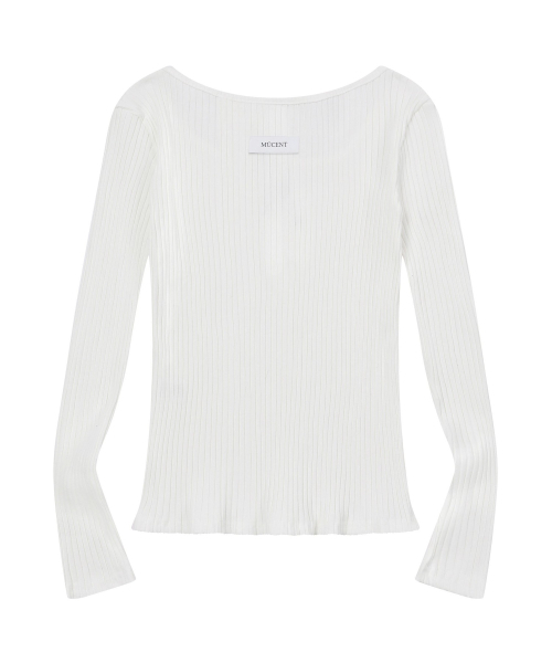 MUCENT(ムセント)の「フォシバックディテールツーウェイロングスリーブゴルジTシャツ(2カラー)(Tシャツ/カットソー・レディース・ホワイト/ブラック・FREE)」の3枚目の写真