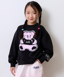 X-girl Stages（エックスガールステージス）の「ベアプリント ダンボールニットトレーナー（スウェット・キッズ）」