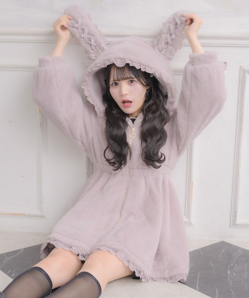 新品 ロジータ ROJITA うさぎみみ ファー コート 地雷系 量産型 可愛い うさ耳ファーコート（その他アウター）｜ROJITA（ロジータ）の